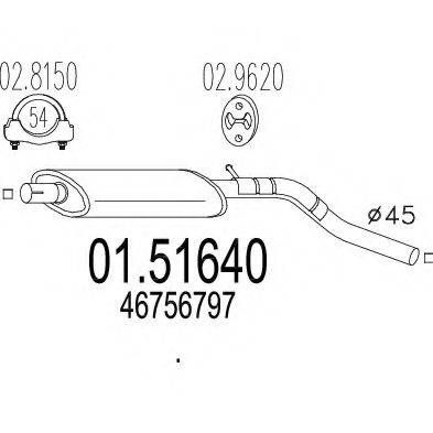 ROSI 41396 Середній глушник вихлопних газів