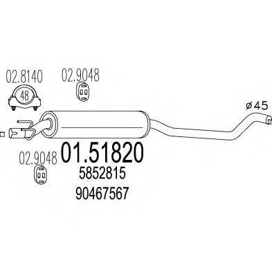 TIMAX 260498 Середній глушник вихлопних газів