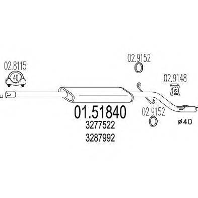TIMAX 250248 Середній глушник вихлопних газів
