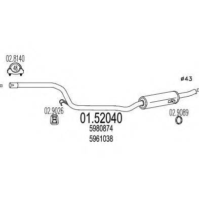 TIMAX 250265 Середній глушник вихлопних газів