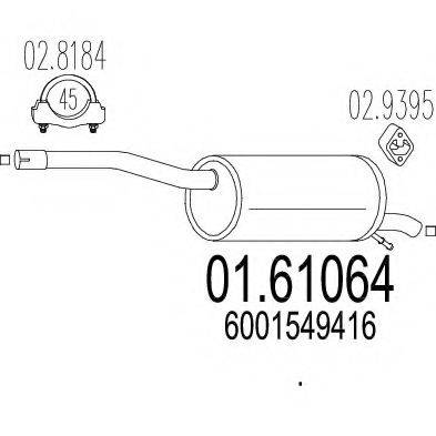 BOSAL 200-075 Глушник вихлопних газів кінцевий
