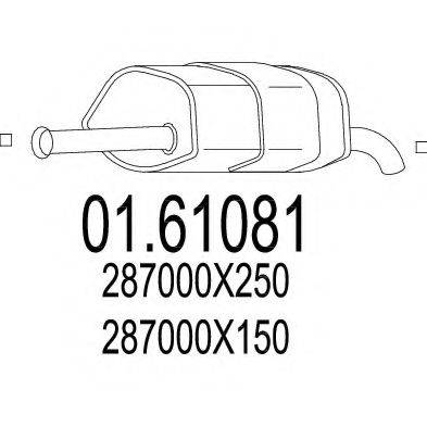 BOSAL 165-015 Глушник вихлопних газів кінцевий