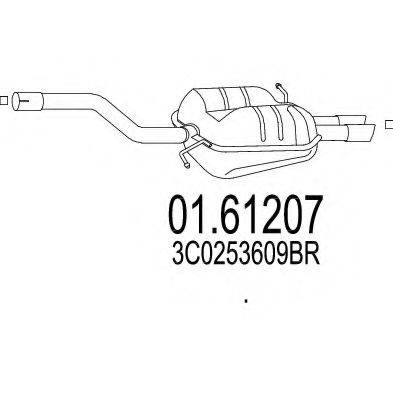 BOSAL 223-199 Глушник вихлопних газів кінцевий