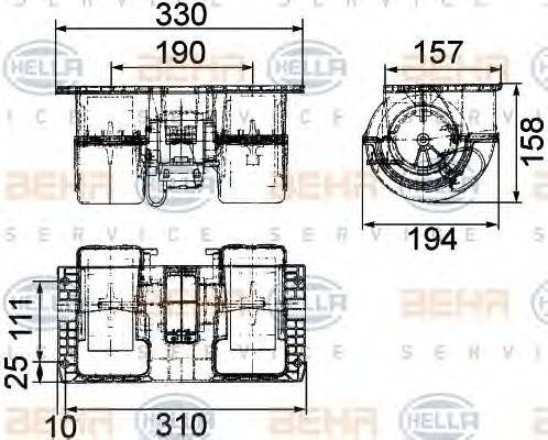 BEHR SERVICE 9007091 Вентилятор салону