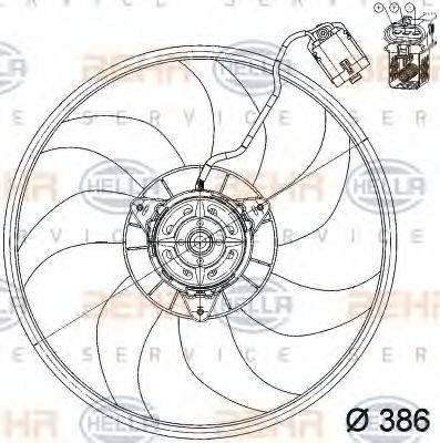 OPEL 9129965 Вентилятор, охолодження двигуна
