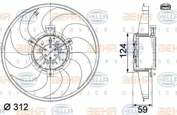 BEHR S0735 Вентилятор, охолодження двигуна