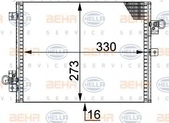 BEHR HELLA SERVICE D4367 Конденсатор, кондиціонер