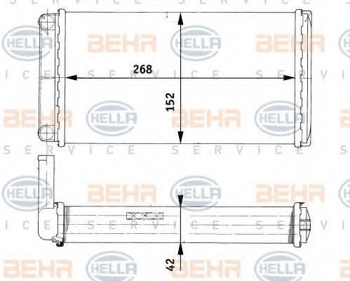BEHR SERVICE 9200777 Теплообмінник, опалення салону