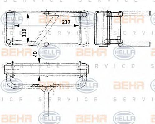BEHR SERVICE 9300377 Теплообмінник, опалення салону