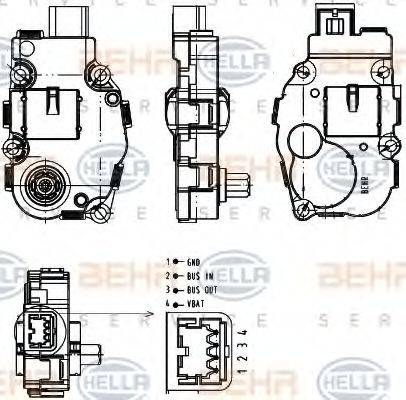 BEHR HELLA SERVICE P2358 Регулювальний елемент, змішувальний клапан