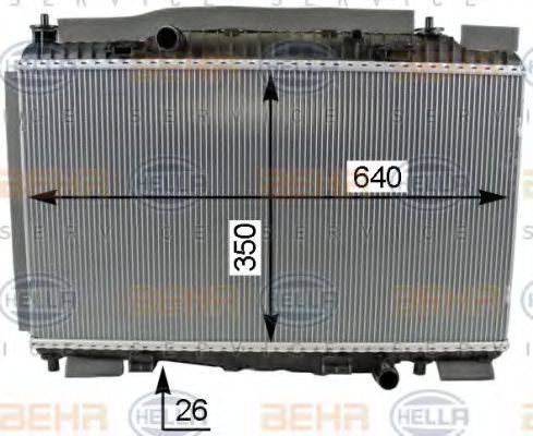HELLA 8MK376701651 Радіатор, охолодження двигуна