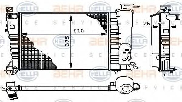 BEHR HELLA SERVICE 04447 Радіатор, охолодження двигуна