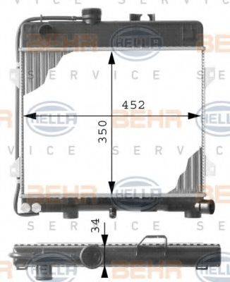 BEHR 62342 Радіатор, охолодження двигуна