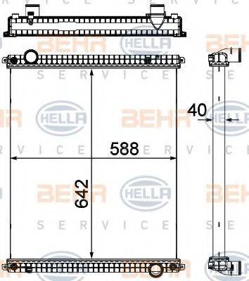 BEHR P7870 Радіатор, охолодження двигуна