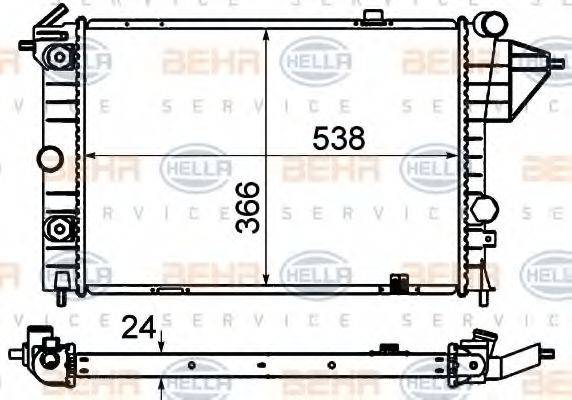 VAUXHALL 52450802 Радіатор, охолодження двигуна