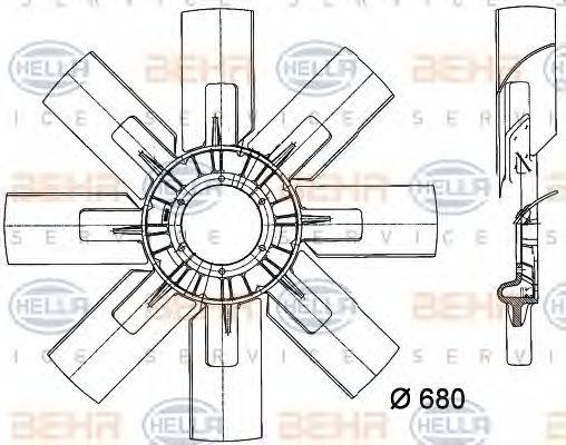 BEHR SERVICE 1202009 Крильчатка вентилятора, охолодження двигуна