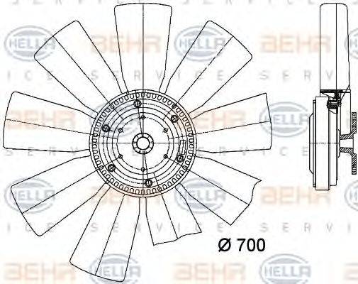 BEHR SERVICE 6101363 Вентилятор, охолодження двигуна