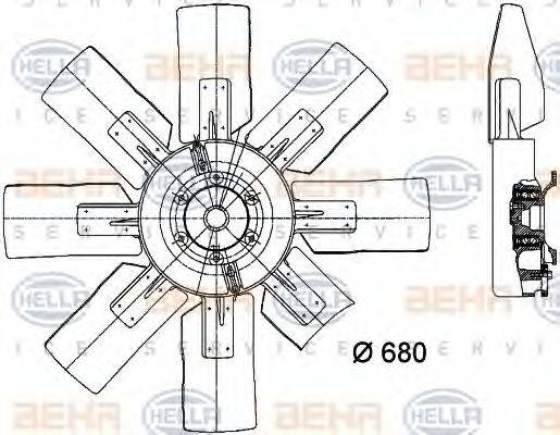 BEHR HELLA SERVICE 6102000 Вентилятор, охолодження двигуна