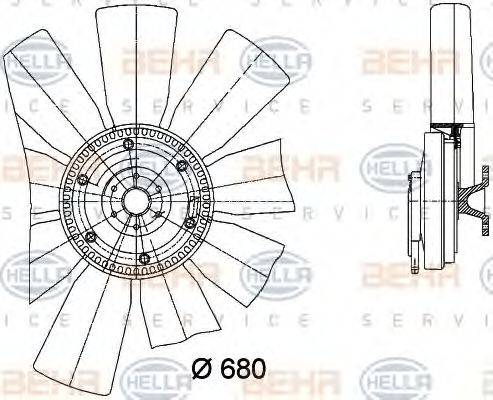 BEHR 35522 Вентилятор, охолодження двигуна