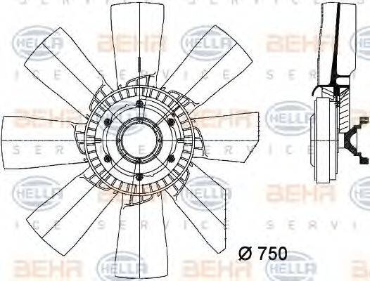 BEHR SERVICE 6102418 Вентилятор, охолодження двигуна