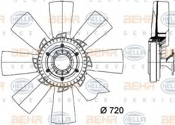 BEHR SERVICE 6102528 Вентилятор, охолодження двигуна