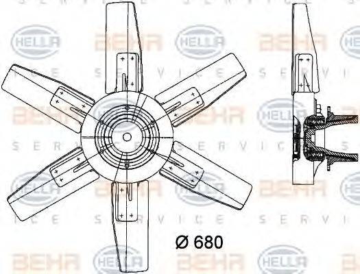 BEHR SERVICE 6200265 Вентилятор, охолодження двигуна