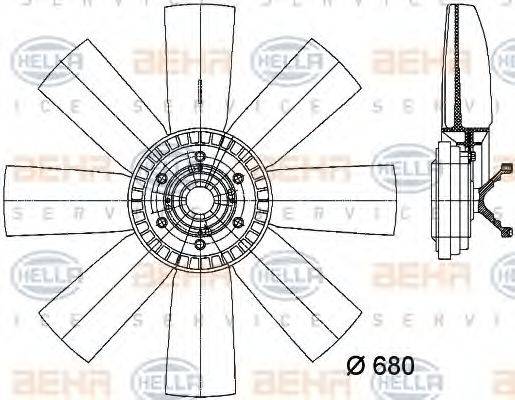 BEHR 33407 Вентилятор, охолодження двигуна