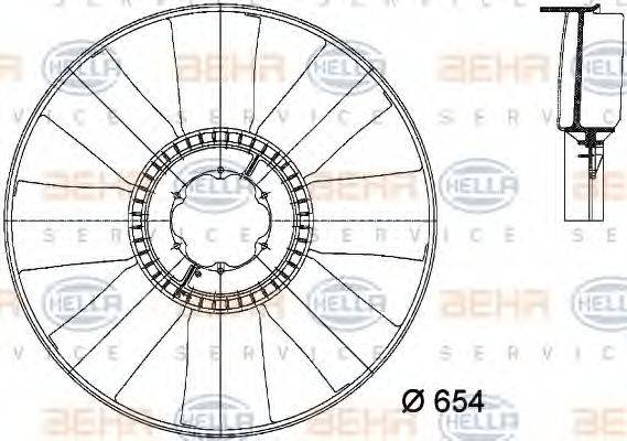 IVECO 9845 8607 Крильчатка вентилятора, охолодження двигуна