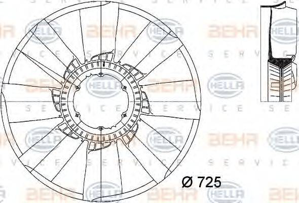 BEHR 86673 Крильчатка вентилятора, охолодження двигуна