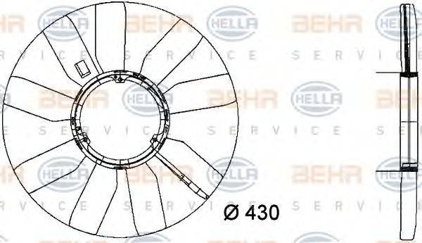 BEHR 94893 Крильчатка вентилятора, охолодження двигуна