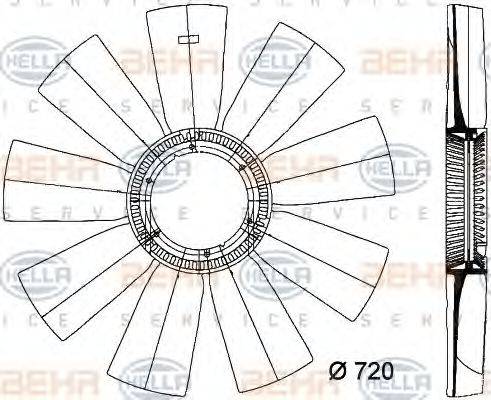 BEHR 61720 Крильчатка вентилятора, охолодження двигуна