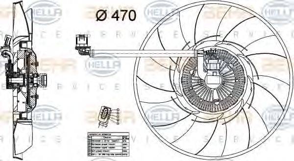 BEHR HELLA SERVICE F2235 Вентилятор, охолодження двигуна