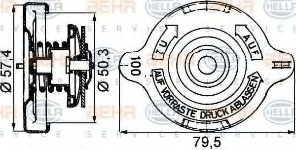 PORSCHE 928.106.257.03 Кришка, резервуар охолоджувальної рідини