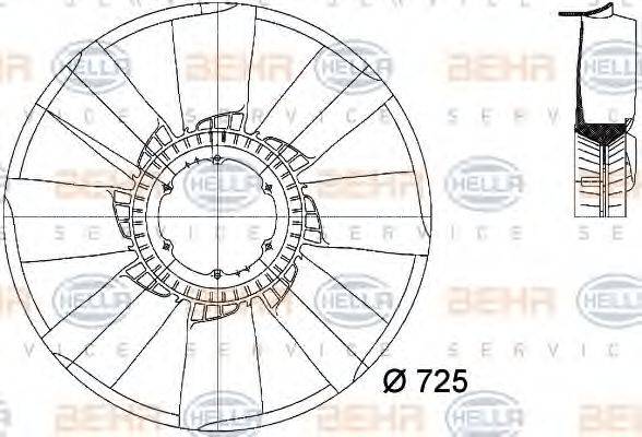 BEHR 64148 Крильчатка вентилятора, охолодження двигуна