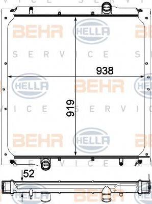 BEHR HELLA SERVICE CF912 Радіатор, охолодження двигуна