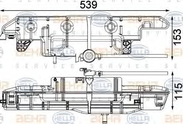 BEHR HELLA SERVICE M6044 Компенсаційний бак, охолоджуюча рідина