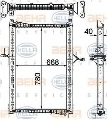 HELLA 8MK376755651 Радіатор, охолодження двигуна