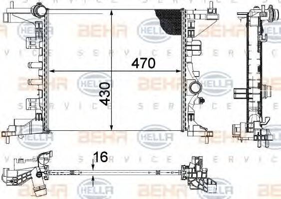 OPEL 1300304 Радіатор, охолодження двигуна