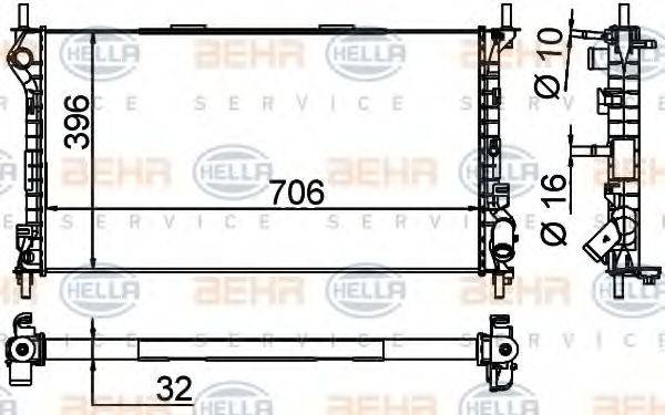 FORD 2T148005CC Радіатор, охолодження двигуна