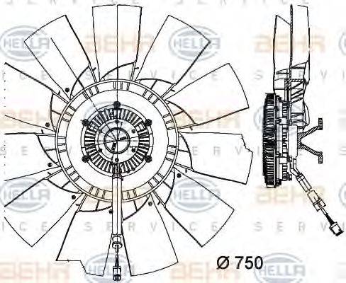 BEHR M3105 Вентилятор, охолодження двигуна