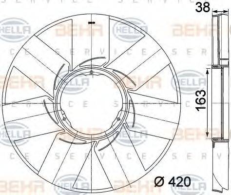AKS DASIS 058021N Крильчатка вентилятора, охолодження двигуна