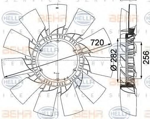 DAF 164 4886 Крильчатка вентилятора, охолодження двигуна