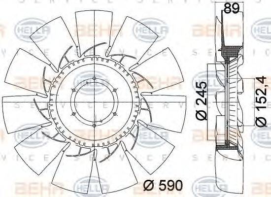 RENAULT TRUCKS 5010619626 Крильчатка вентилятора, охолодження двигуна