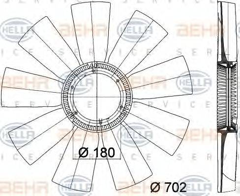 BEHR 61726 Крильчатка вентилятора, охолодження двигуна