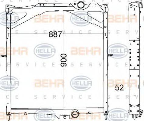 VOLVO 8149683 Радіатор, охолодження двигуна; Радіатор, Тяговий акумулятор