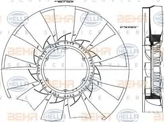 DAF 174 2538 Крильчатка вентилятора, охолодження двигуна