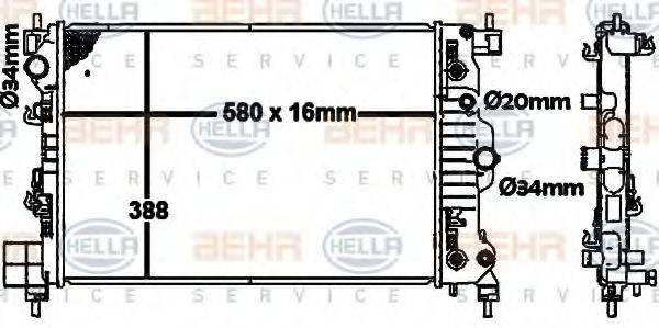 CHEVROLET 95316029 Радіатор, охолодження двигуна