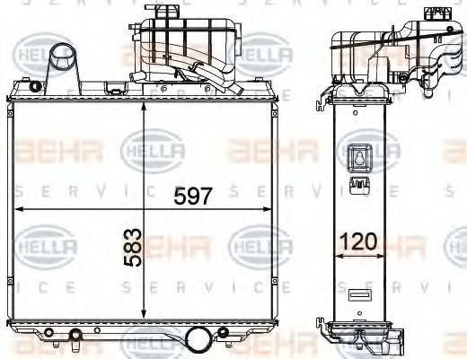 HELLA 8MK376903011 Радіатор, охолодження двигуна