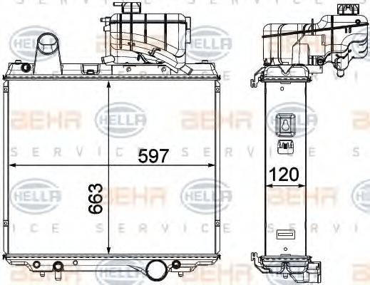 HELLA 8MK376903021 Радіатор, охолодження двигуна