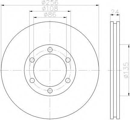 HELLA 55363 гальмівний диск